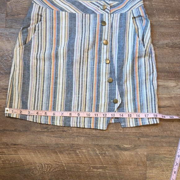 Altar'd State Muli Colored Striped Mini Skirt With buttons Size Small - Picture 8 of 8